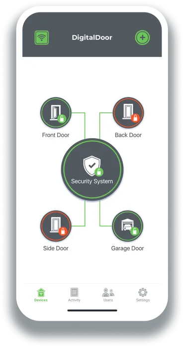 Screenshot of automobile digital key mobile app
